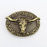 Western Style Bull Head Belt Buckle_Cwabe0427