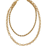 DOUBLE TWIST GOLD PLATED NECKLACE_CWMM3695