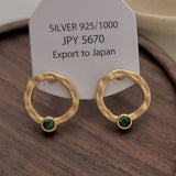 SIMPLE ZIRCON GEOMETRIC CIRCLE STUD EARRINGS_CWAJE1324