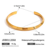 18K GOLD SMOOTH OPEN CUFF IN STAINLESS STEEL_CWAJE4785