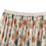 REVERSIBLE ROSE PRINT TULLE PLEATED MAXI SKIRT_CWBMS0358