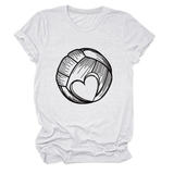 LOVE FOOTBALL T SHIRT CASUAL PLUS SIZE TOP_CWTTSL0509