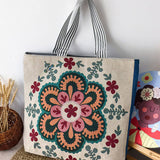 RETRO EMBROIDERED CANVAS SHOULDER BAG TOTE BAG_CWAB1672