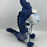 HANDMADE INDIGO PATCHWORK ANIMAL DOLL_CWMM6024