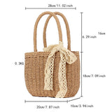 SOLID COLOR CASUAL PAPER ROPE HAND WOVEN BAG_CWAB4704