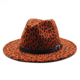 LEOPARD PRINT HAT JAZZ HAT WOOLEN HAT WIDE BRIM HAT_CWAH2578