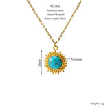 Vintage Turquoise Necklace Titanium Steel Clavicle Chain