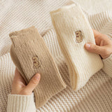 Winter Plush Bear Cute Pile Socks_Cwms1060