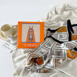 MINT MAMBO LOTUS PRINT SATIN SCARF GIFT FOR WOMEN_CWASC0813