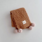 CUTE POM POM KNIT SCARF NECK WARMER FOR KIDS_CWASC2088