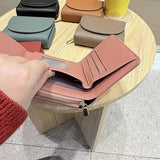 New Solid Color 3-Fold Wallet With Flip Cover_Cwab06253