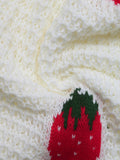 Versatile Strawberry Jacquard Loose Cardigan