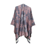 CAMOUFLAGE STRIPED WARM SPLIT SHAWL CLOAK_CWASC0284
