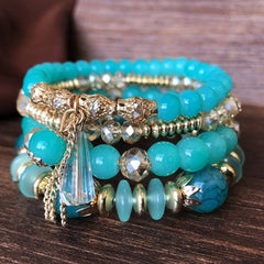 Cwaje2504_Bohemian Multi-Layer Beaded Crystal Bracelet