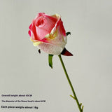 Vintage Burnt Edge Rose Faux Flower Bouquet_Cwmm6584