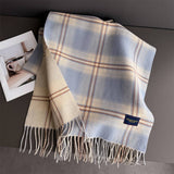 Elegant Plaid Feel Soft Winter Tassel Scarf_Cwasc03241
