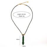 Vintage Steel Square Evil Eye Pendant Necklace_Cwmm8824