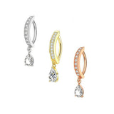 CURVED ZIRCON NAVEL PIERCING RING IN COPPER_CWMM9231