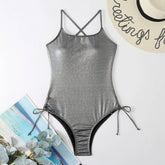 SLEEVELESS SOLID TIE ONE PIECE BIKINI SWIMSUIT_CWMW0615