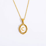 NEW CREATIVE 26 LETTERS PENDANT OVAL NECKLACE_CWMM3771