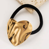 MINIMALIST METAL HAIR TIE WITH HEART CIRCLE_CWAHA6244