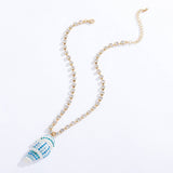 BEACH TRAVEL FASHION DIAMOND NECKLACE JEWELRY SET_CWAJE2914