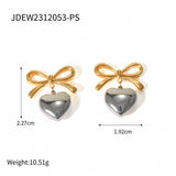 PERSONALIZED ALL MATCH 18K GOLD BOW EARRINGS_CWASC1655