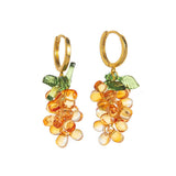 COLORFUL GRAPE FRUIT 18K GOLD PLATED EARRINGS_CWAJE5068