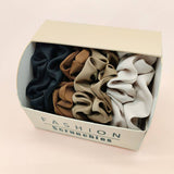 8PCS BOX SATIN SCRUNCHIES FOR FALL HAIR ACCESSORIE_CWAHA0405