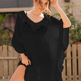 SUMMER CROCHET BEACH TASSEL SWIMSUIT COVER UP_CWMW0653