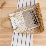 GOLD AND SILVER THREAD HANDMADE CROCHET BAG_CWAB2097
