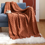 KNITTED SOLID COLOR SOFA BLANKET SHAWL BLANKET_CWMM0188