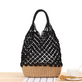 HANDMADE GRID HOLLOW SHOULDER WOVEN BAG_CWAB2026