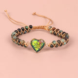 HEART SHAPED CHARM NATURAL STONE WOVEN BRACELET_CWAJE3915