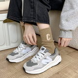 AUTUMN AND WINTER WARM LETTER C MID TUBE SOCKS_CWMS1055
