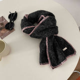 Chic Colorblock Trim Scarf ? Cozy & Soft_Cwasc03145