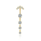 MULTI CZ BELLY RING DANGLE NAVEL PIERCING DANCE_CWMM9322