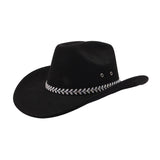 Unisex Soft Suede Western Cowboy Fedora Hat_Cwah04365