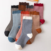 SIMPLE STRIPED MID CALF SOCKS_CWMS0662