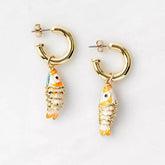 OCEAN CORAL FISH SHELL EARRINGS STAINLESS STEEL_CWAJE4981
