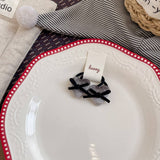 Velvet Bow Heart Clips Kids Sweet Style_Cwaha08369