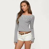 Solid-Color Round-Neck Button-Decorated T-Shirt