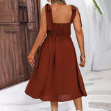 Seaside Holiday Halter Haute Couture Slit Dress_Cwdsd3306