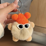 CUTE RABBIT FUR BRIQUETTES CAR KEYCHAIN PENDANT_CWMM2480