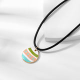 COLORFUL ENAMEL PENDANT NECKLACE EARRINGS SET_CWAJE2916