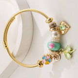 STYLISH STAINLESS STEEL BRACELET WITH CRYSTAL CHARMS_CWMM860