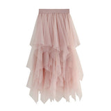 ASYMMETRICAL TULLE HIGH WAIST MIDI SKIRT_CWBMS0398
