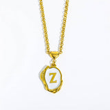 NEW 26 LETTERS OIL DROP THREE DIMENSIONAL NECKLACE_CWMM3756