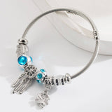 Trendy Hollow Clover Heart Titanium Bracelet_Cwmm8569