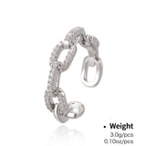 Zircon Inlaid Fashionable Temperament Open Ring_Cwaje2829